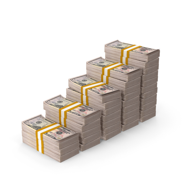 Fifty Dollar Bill: 50 Dollars Stepped Stacks PNG & PSD Images