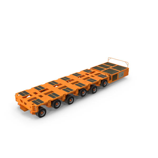Semi Trailer: 6 Axle Lines Modular Transporter Goldhofer Orange PNG & PSD Images Semi Trailer: 6 Axle Lines Modular Transporter Goldhofer Orange PNG & PSD Images