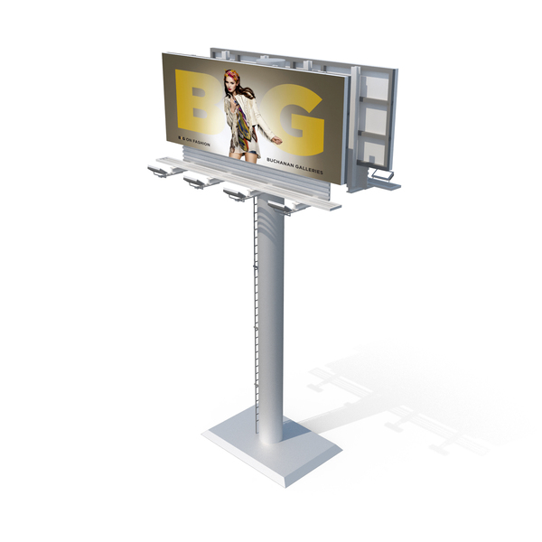 64 Inch Sheet Two Side 3d Billboard Model PNG & PSD Images