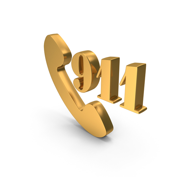 Logo: 911 Phone Call Metallic PNG & PSD Images