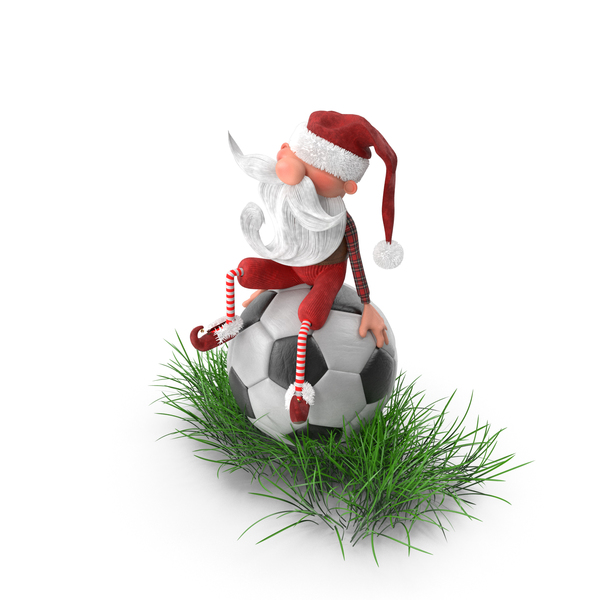 A Christmas Elf Sitting On A Soccer Ball PNG & PSD Images