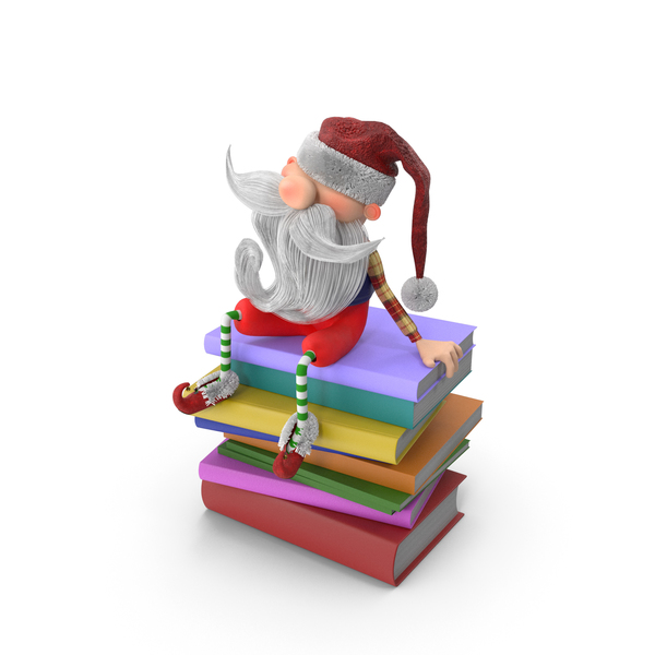 A Christmas Elf Sitting On The Books PNG & PSD Images A Christmas Elf Sitting On The Books PNG & PSD Images
