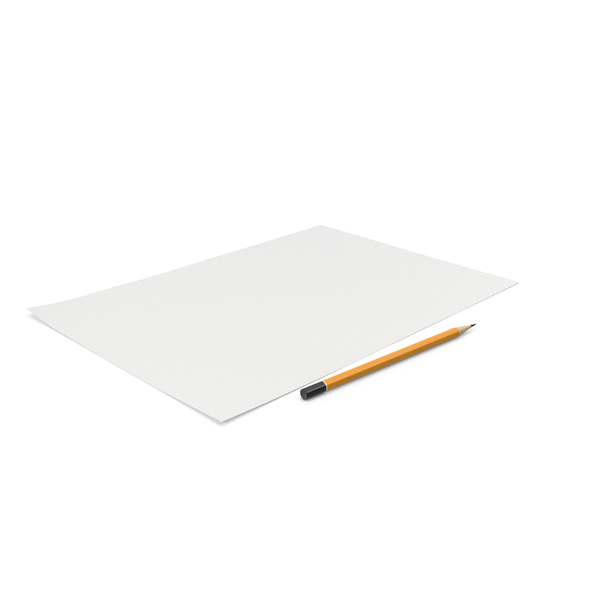 Office Products: A4 Paper With Pencil PNG & PSD Images