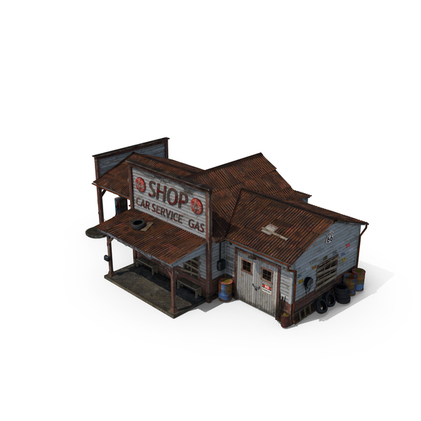 Abandoned Gas station Route 66 PNG & PSD Images