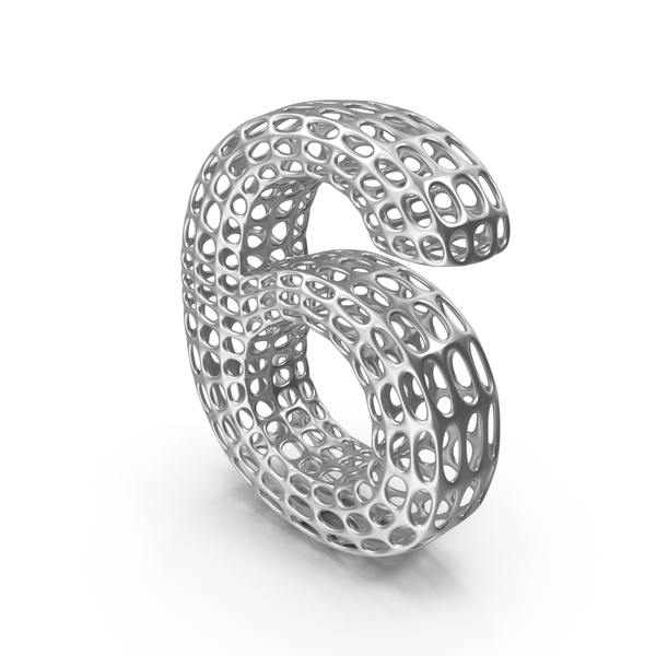 Abstract Silver Number 6 PNG & PSD Images