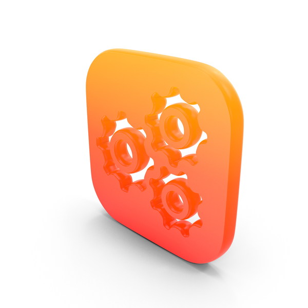 Symbols: Adjustment Gear Symbol Glowing PNG & PSD Images