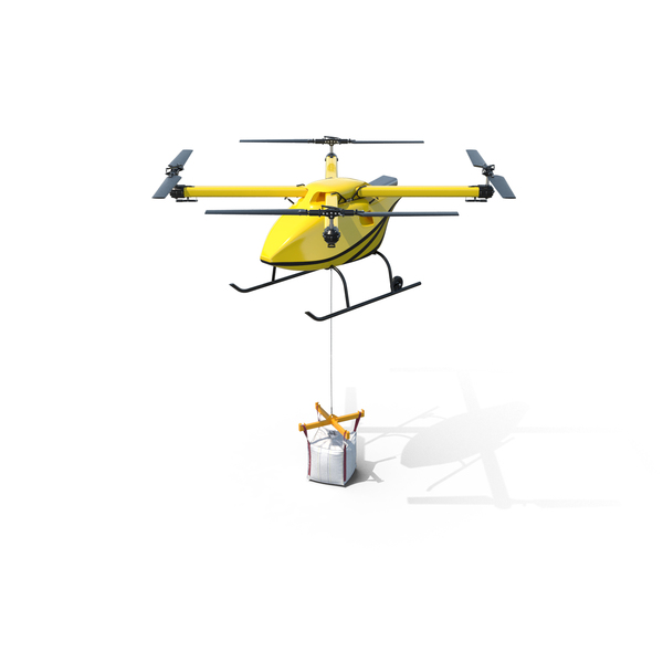 Quadcopter: Aerial Cargo Delivery Drone with Suspended Load PNG & PSD Images