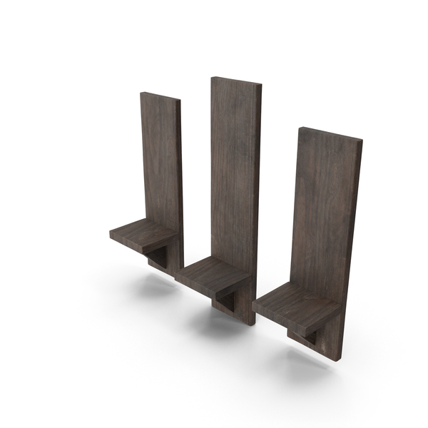 Shelving: Aged Cedar Wall Shelves Empty PNG & PSD Images