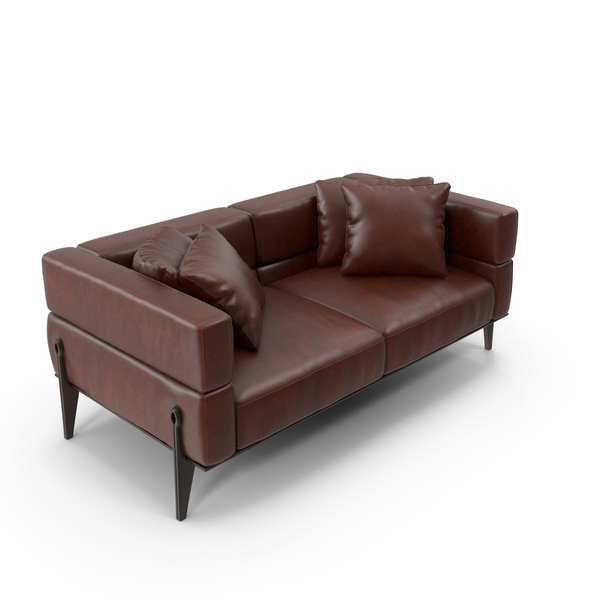 Leather: Ago Double Sofa Brown PNG & PSD Images Leather: Ago Double Sofa Brown PNG & PSD Images