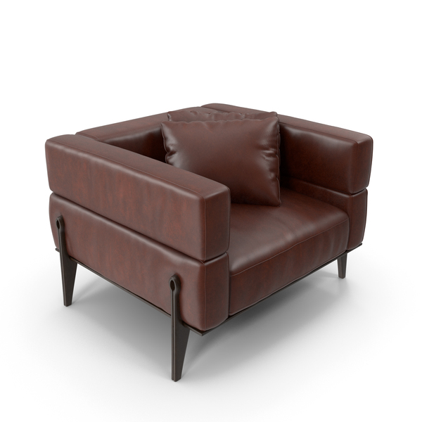 Leather: Ago Single Sofa Brown PNG & PSD Images