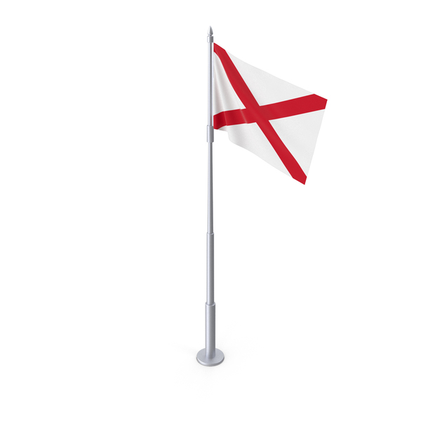 Alabama Flag On Pole PNG & PSD Images