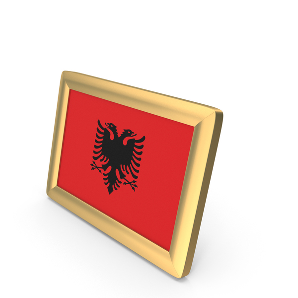 Picture: Albania Flag Golden Desktop Photo Frame PNG & PSD Images