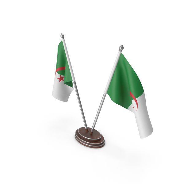 Flag: Algeria Cloth Two Flags Stand PNG & PSD Images