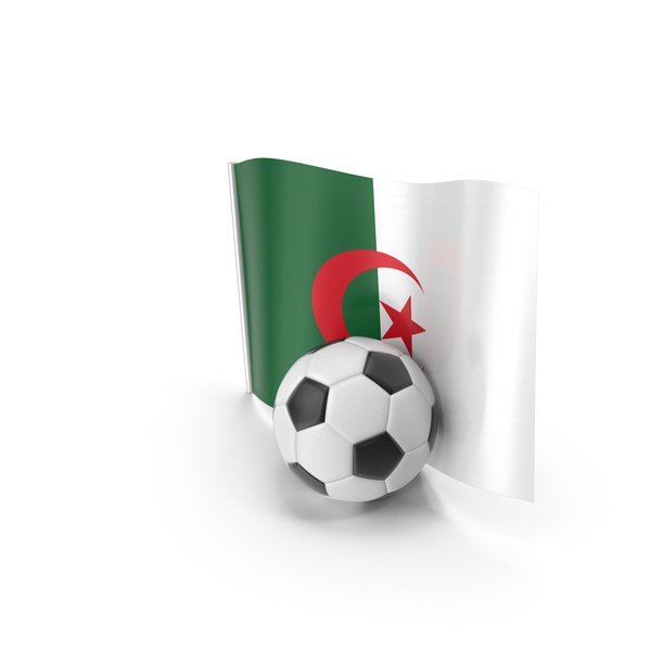 Algeria Flag With Foot Ball PNG & PSD Images