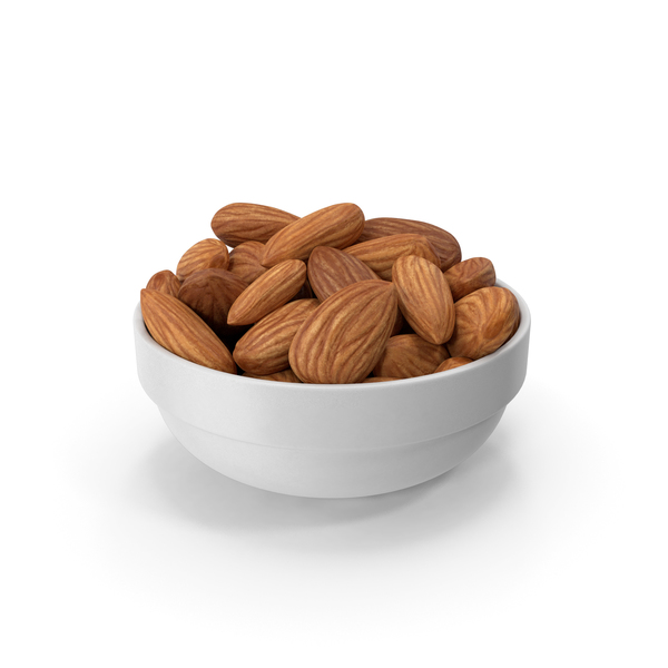Glass: Almonds in White Bowl PNG & PSD Images