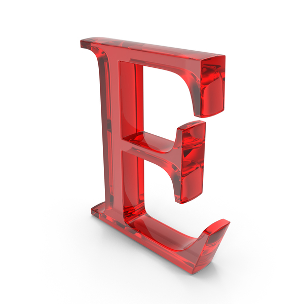 Alphabet Capital Times Roman Red E Glass PNG & PSD Images