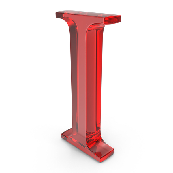 Alphabet Capital Times Roman Red I Glass PNG & PSD Images