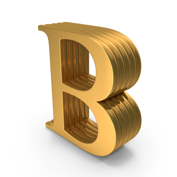 Alphabet Time Roman Gold B PNG & PSD Images