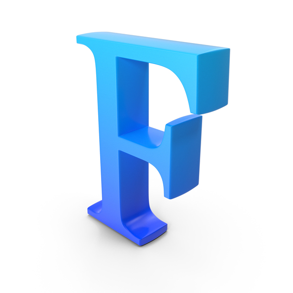 Alphabet Time's Roman Blue F PNG & PSD Images