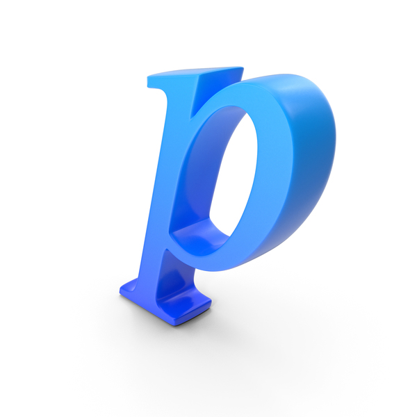 Alphabet Time's  Roman Italic Small Blue P PNG & PSD Images