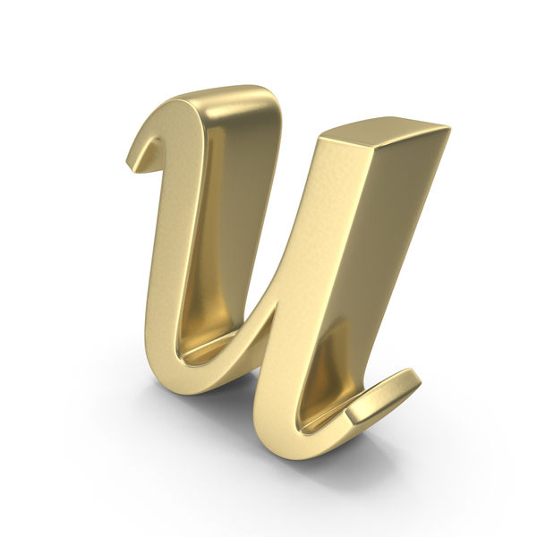 Alphabet Time's  Roman Italic Small Gold U PNG & PSD Images