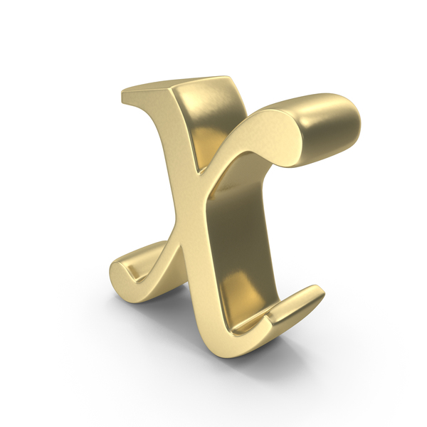 Alphabet Time's  Roman Italic Small Gold X PNG & PSD Images