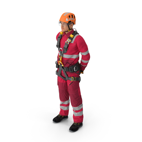 Construction: Alpinist Worker Waiting Pose PNG & PSD Images