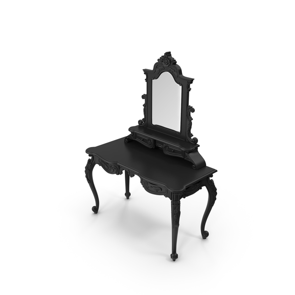 Vanity: Anais Dressing Black Table & Mirror PNG & PSD Images Vanity: Anais Dressing Black Table & Mirror PNG & PSD Images