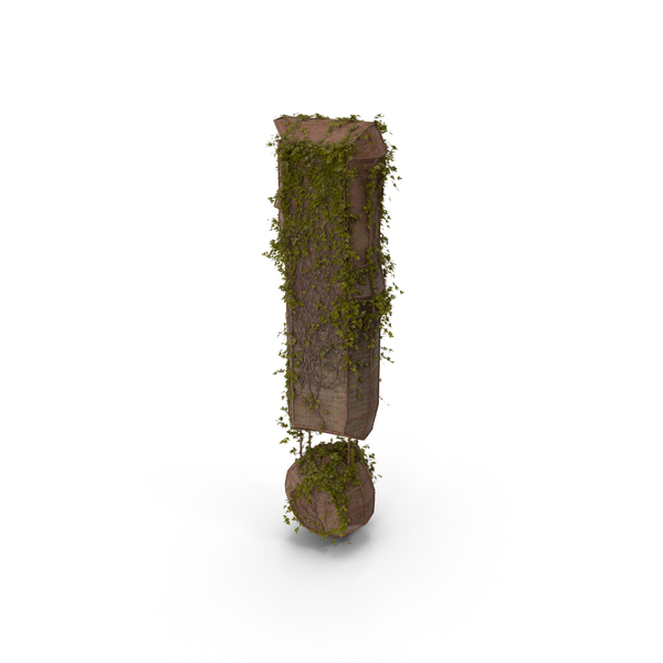 Punctuation: Ancient Stone with Ivy Exclamation Mark PNG & PSD Images Punctuation: Ancient Stone with Ivy Exclamation Mark PNG & PSD Images
