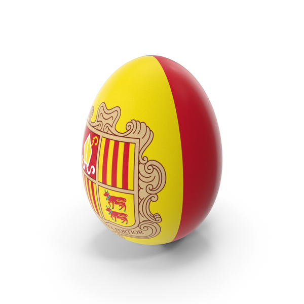Andorra Country Flag On Egg PNG & PSD Images