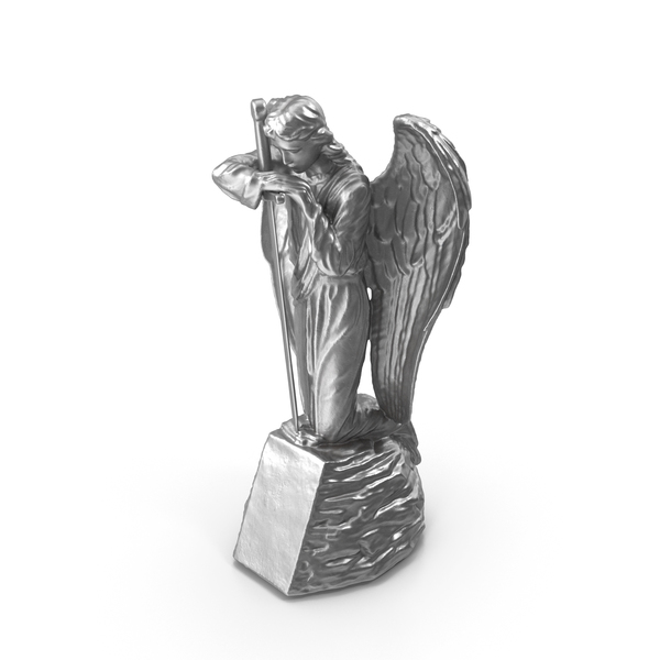 Statuette: Angel on Rock with Sword Metal PNG & PSD Images Statuette: Angel on Rock with Sword Metal PNG & PSD Images