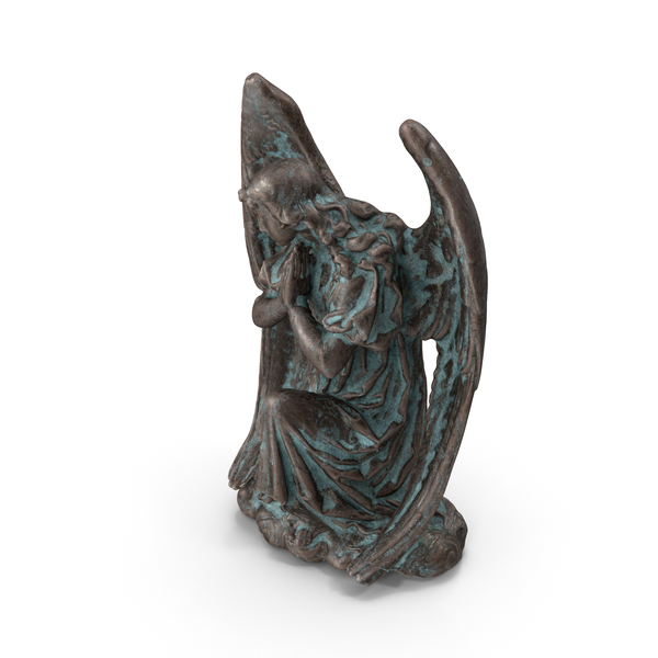 Statuette: Angel on The Knee Bronze Outdoor PNG & PSD Images Statuette: Angel on The Knee Bronze Outdoor PNG & PSD Images