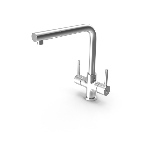 Faucet: Angular Dual Lever Sink Mixer Tap Chrome PNG & PSD Images