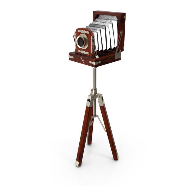 Antique Folding Plate Camera and Tripod PNG & PSD Images