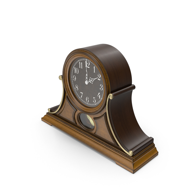 Mantel: Antique Wooden Musical Clock PNG & PSD Images