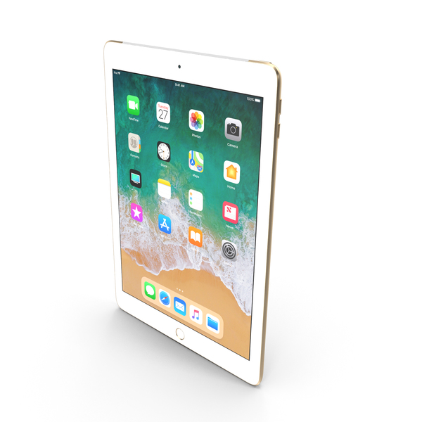 Tablet Computer: Apple iPad 9.7 2018+Wifi/Cellular In Gold PNG & PSD Images Tablet Computer: Apple iPad 9.7 2018+Wifi/Cellular In Gold PNG & PSD Images
