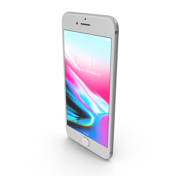 Smartphone: Apple iPhone 8 Silver PNG & PSD Images Smartphone: Apple iPhone 8 Silver PNG & PSD Images