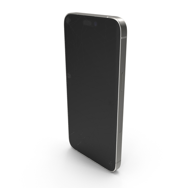 Smartphone: Apple Titanium IPhone 15 Pro Max White Cracked PNG & PSD Images Smartphone: Apple Titanium IPhone 15 Pro Max White Cracked PNG & PSD Images