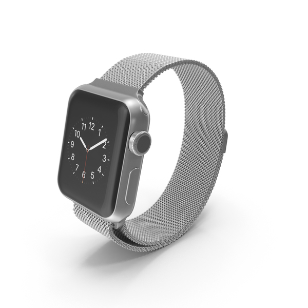 Apple Watch 38mm Stainless Steel Case Milanese Loop PNG Images & PSDs ...