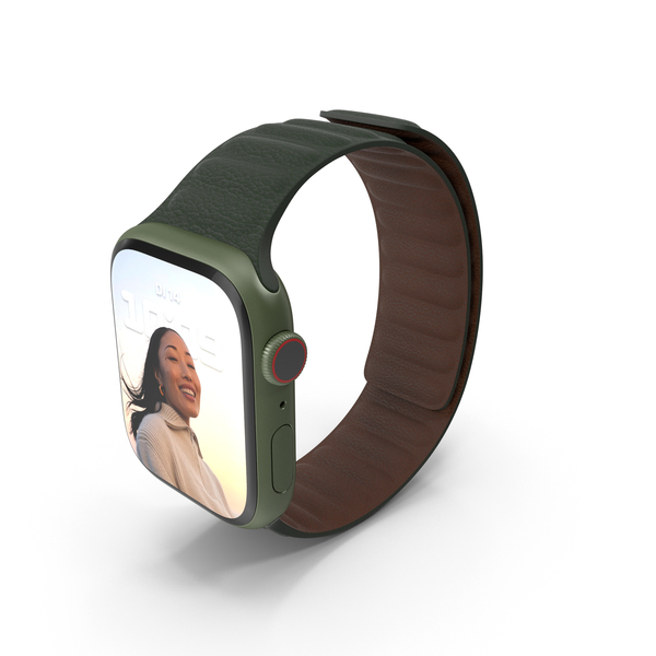 Apple Watch 7 Aluminum Case with Leather Link PNG & PSD Images Apple Watch 7 Aluminum Case with Leather Link PNG & PSD Images