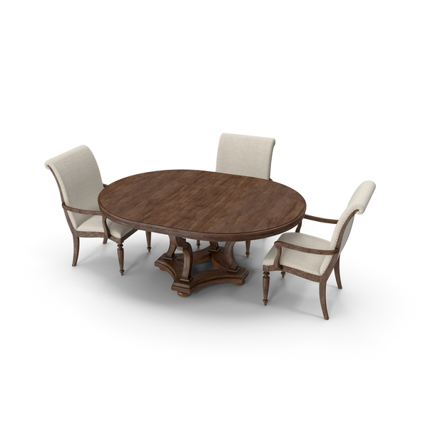 Room Set: Archivist Round Dining Table Upholstered Arm Chair PNG & PSD Images Room Set: Archivist Round Dining Table Upholstered Arm Chair PNG & PSD Images