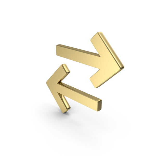 Directional: Arrow Left And Right Shape Gold PNG & PSD Images
