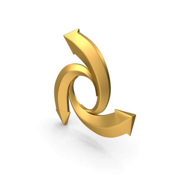 Directional: Arrow Round Gold PNG & PSD Images