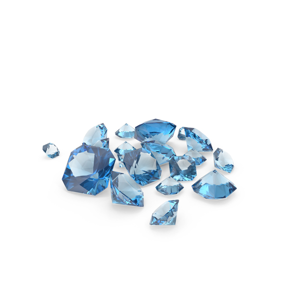 Gems: Asscher Cut Blue Topazes PNG & PSD Images