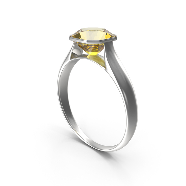 Asscher Cut Yellow Sapphire Silver Ring PNG & PSD Images Asscher Cut Yellow Sapphire Silver Ring PNG & PSD Images