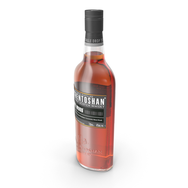 Whiskey: Auchentoshan Three Wood Whisky Bottle PNG & PSD Images