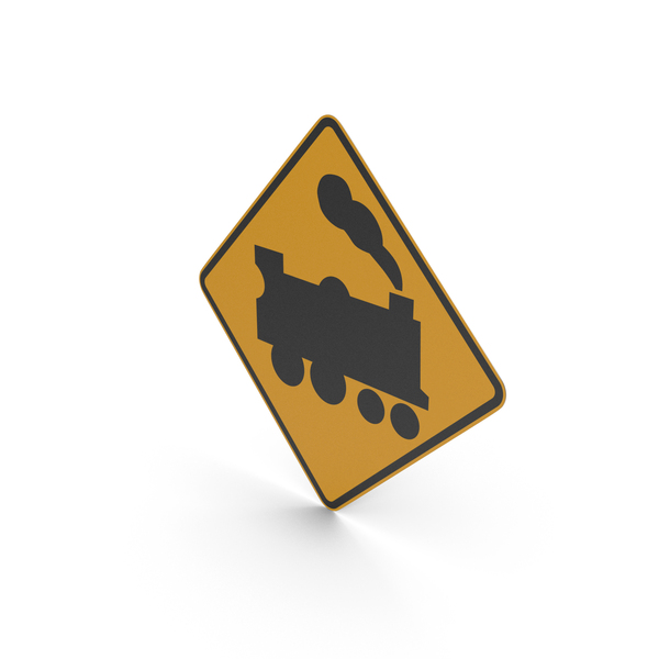 Australian Railway Level Crossing Ahead (Left) Sign PNG & PSD Images