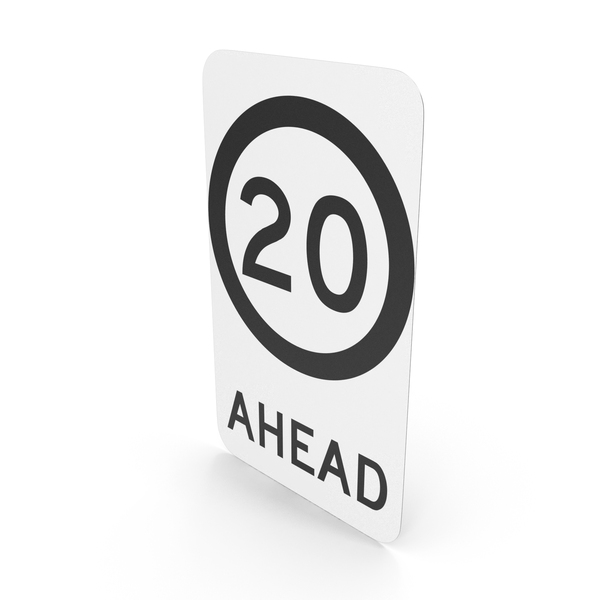 Australian Sign Speed Limit Ahead 20 PNG & PSD Images