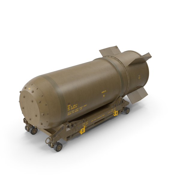 B41 Nuclear Bomb with Airplane Cart PNG & PSD Images