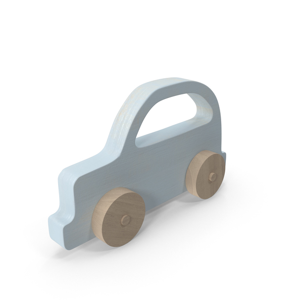 Toy: Baby Wooden Car Light Blue PNG & PSD Images